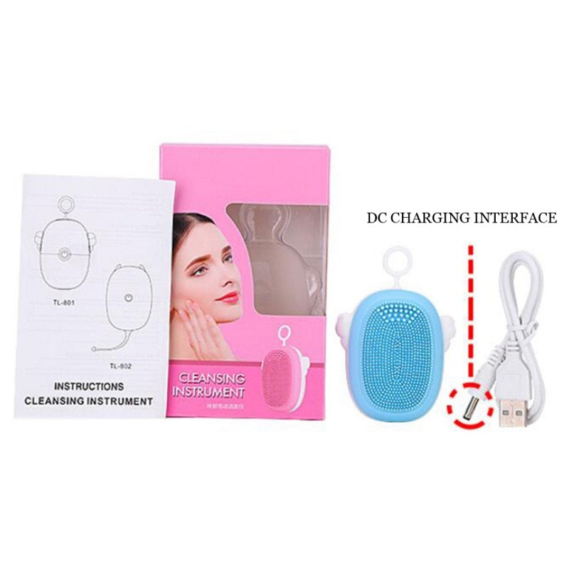 Facial Cleansing Brush Silicone Shrinking Pores Oil-control Electric Cleansing Instrument Electric Face Cleansing Brush