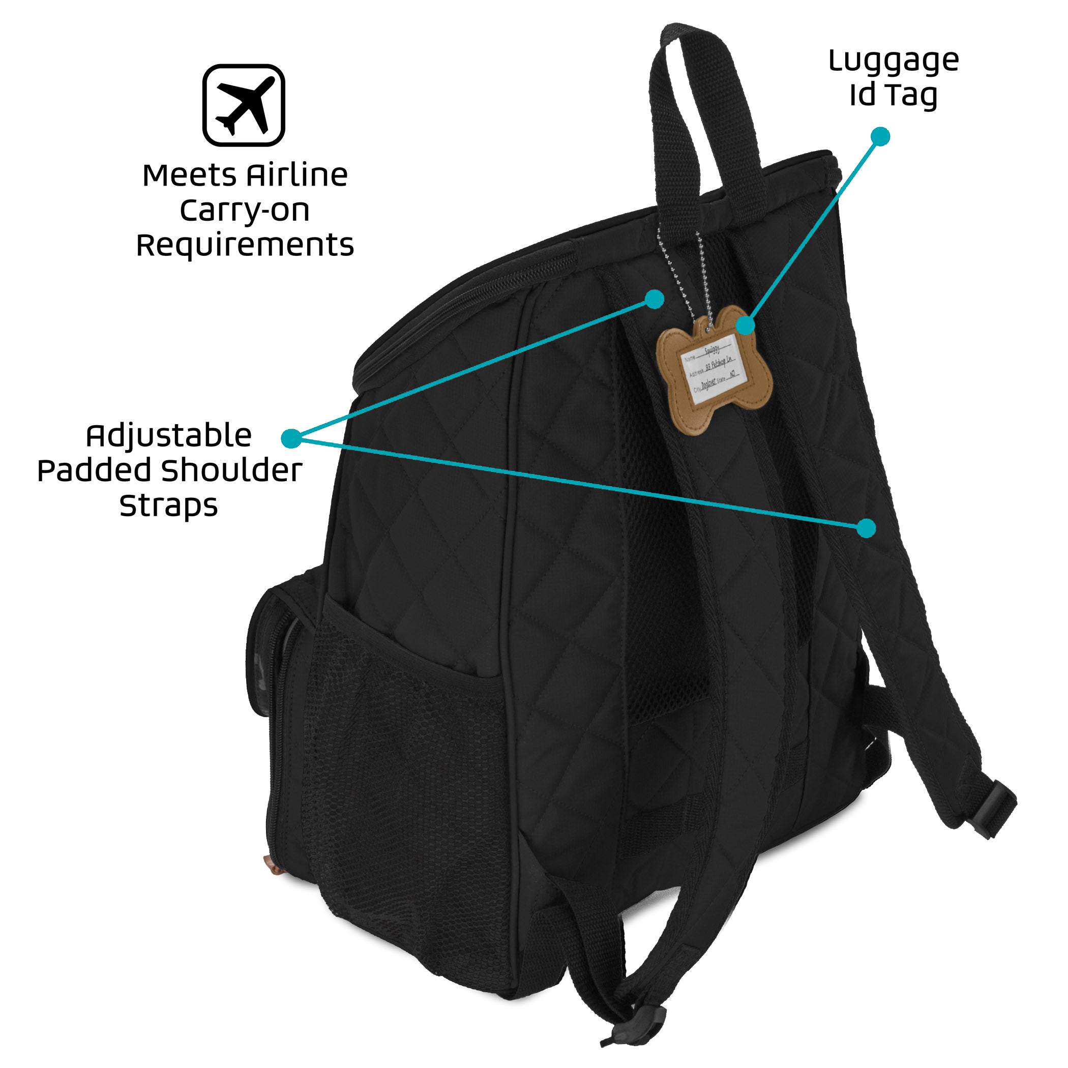 Bundle: ODG Week Away Bag TM (Med/Lg Dogs) (Black) and ODG Weekender Backpack TM (Black)