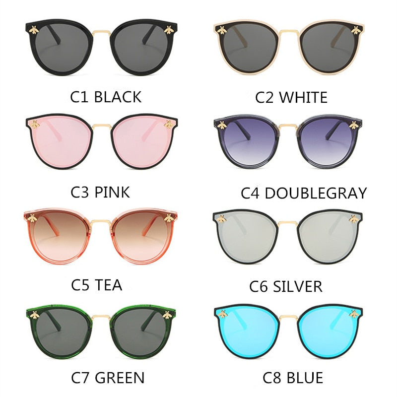 2021 new sunglasses bee red green Fashion UV sunglasses vintage glasses retro sunglasses sunglasses round sunglasses