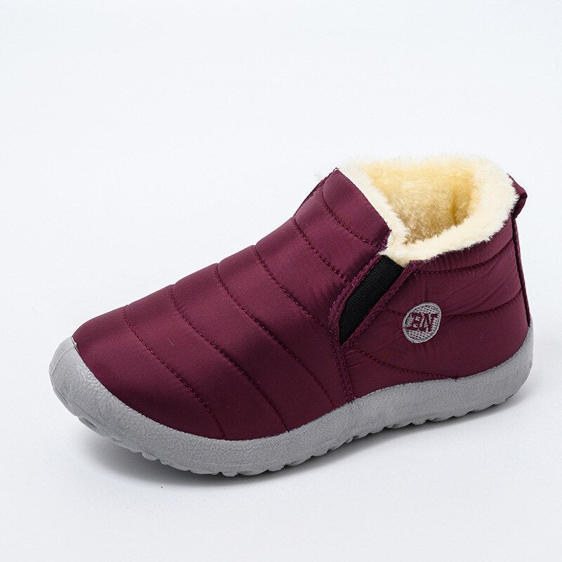 Winter Female Slip On Flat Casual Shoes Waterproof