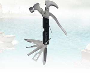 TAC TOOL 18 IN 1 Stainless Steel Survival Hammer Multifunctional Safety Hammer Outdoor Mountaineering Hammer