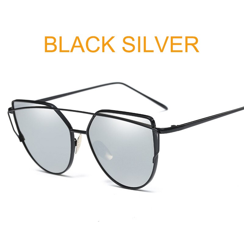 Women's Metal Reflective Flat Sunglasses