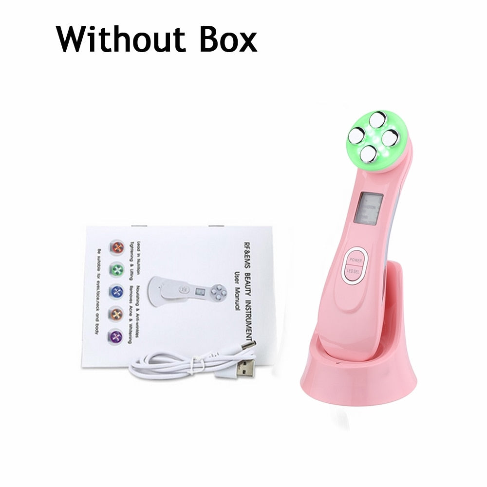 Mesoterapia Facial 5 in 1 LED Skin Tightening Beauty RF EMS Photon Light Therapy Anti Aging Skin Rejuvenation Skin Care Tools
