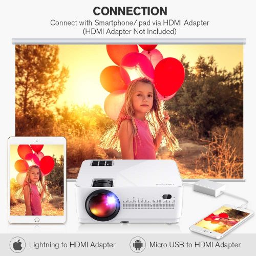 LCD Video Projector with Carrying Case HD Projector Mini Projector