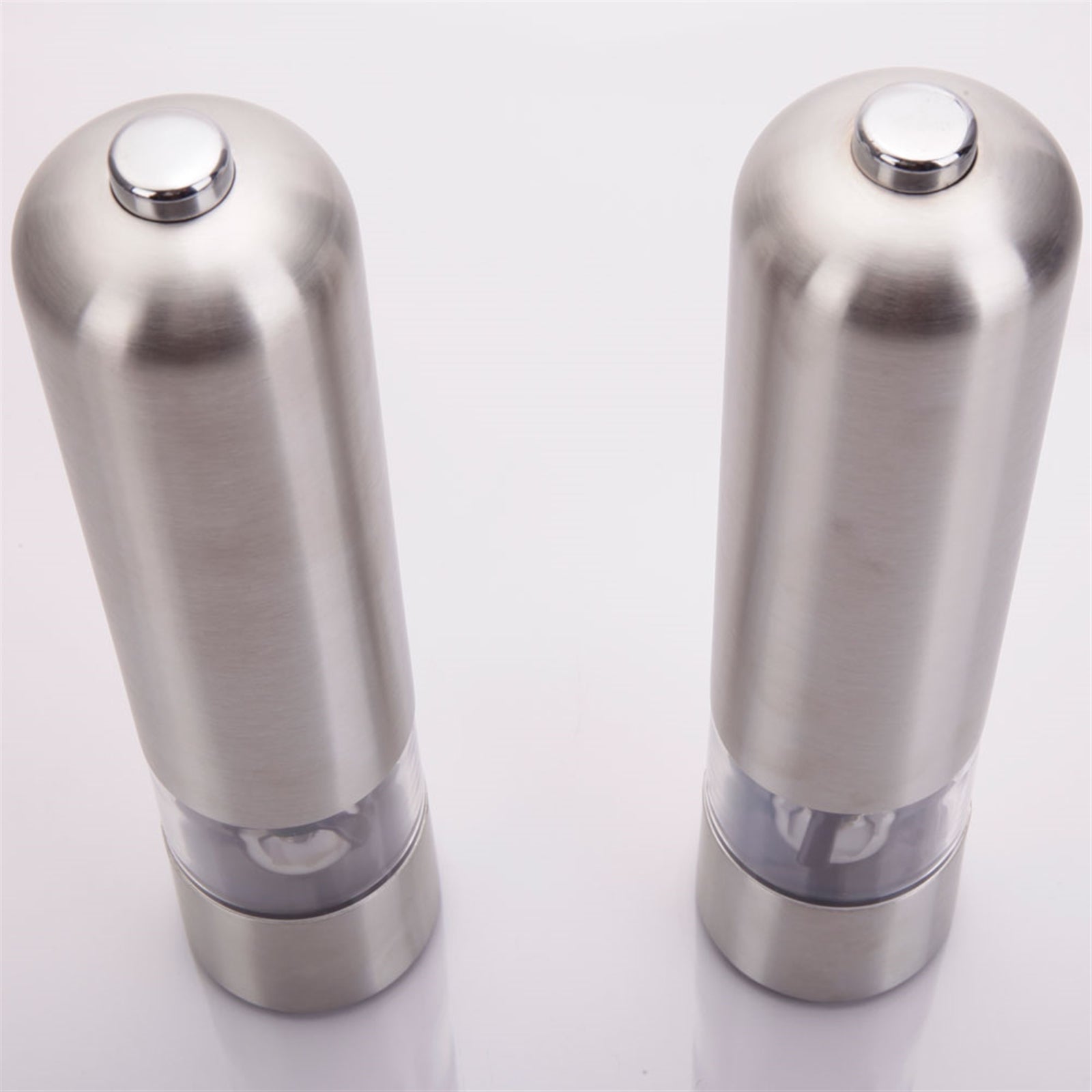 2pcs Stainless Steel Electric Automatic Pepper Mills Salt Grinder