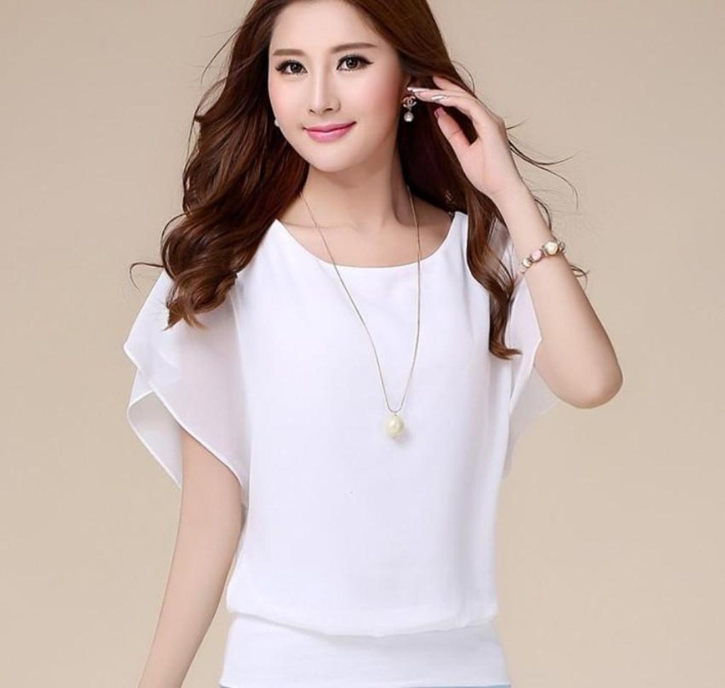 Womens Batwing Chiffon Blouse