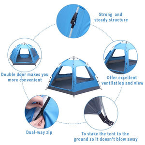 Automatic Family Tent Instant Pop Up Waterproof for Camping Hiking