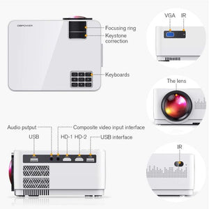 LCD Video Projector with Carrying Case HD Projector Mini Projector