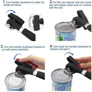 Stainless Steel Safe Cut Can Opener Smooth Edge Can Opener