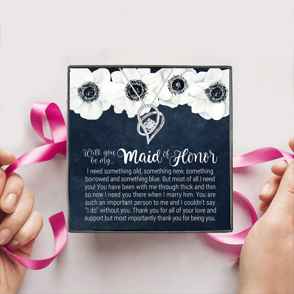 Will you be my... Maid of Honor Gift Box + Necklace (5 Options to choose from)
