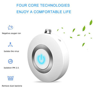 USB Portable Wearable Air Purifier, Personal Mini Air Necklace Negative Ion Air Freshener - No Radiation Low Noise for Adults Ki