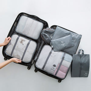 7pcs/set Luggage Organizer Bag Large Waterproof Travel Accessories Polyester Packing Cubes Organiser For Clothing Storage Bags