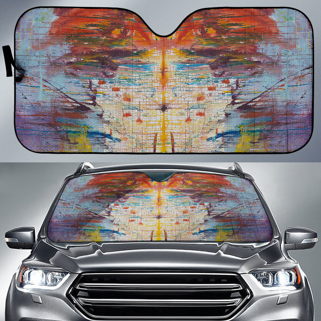 Drizzled Auto Sun Shade from Expressionistic Fine Art Painting