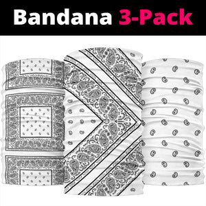 White Bandana Headbands 3 Pack