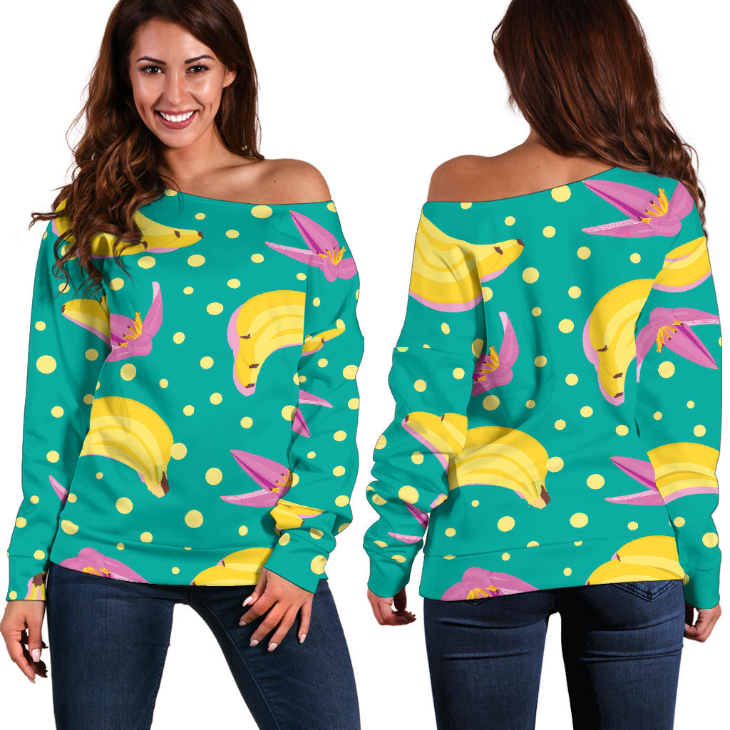 Banana Split Women's Off Shoulder Sweater