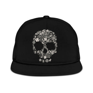 Floral Skull Snapback Hat