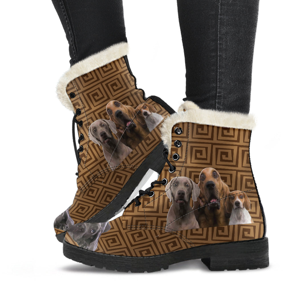 Funny dog faces Fur Boot