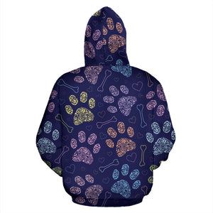 Paw prints all over print hoodie