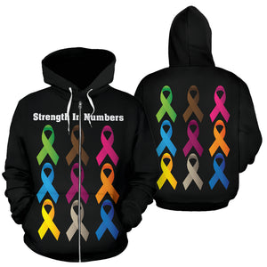 Strength In Numbers All Over Zip-Up Hoodie