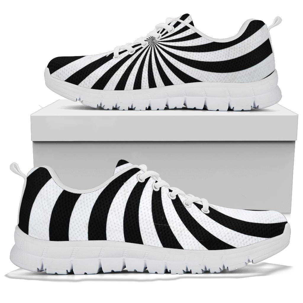 White Spiral Black and White Festival Sneaker Shoes