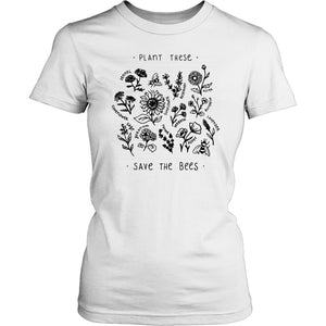Plant These T Shirt Women Floral Print Tee Save The Bees Yellow Cotton Plus Size Tops Plant More Trees Tumblr Tops