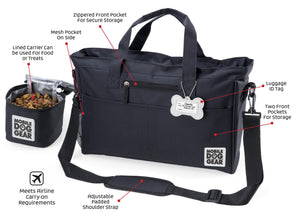 Bundle: ODG Day Away Tote Bag TM (Black), ODG Dine Away Set (Small Dogs) (Black) and ODG Weekender Backpack TM (Black)