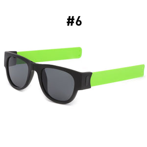 Fancy Slap Wristband Men Polarized Wrist Sunglasses Folding for Women Roll Bracelet 2019 Trend Slapsee Foldable Sun Glasses