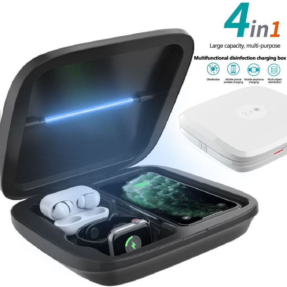 New 4 in 1 Multifunctional UV Sterilizer Disinfection Box for iPhone 11Pro/Xr/Xs Max Apple Watch Airpods Sterilization Box