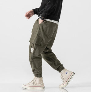 Streetwear Men's Multi Pockets Cargo Harem Pants Hip Hop Casual Male Track Pants Joggers Trousers Fashion Harajuku Men Pants