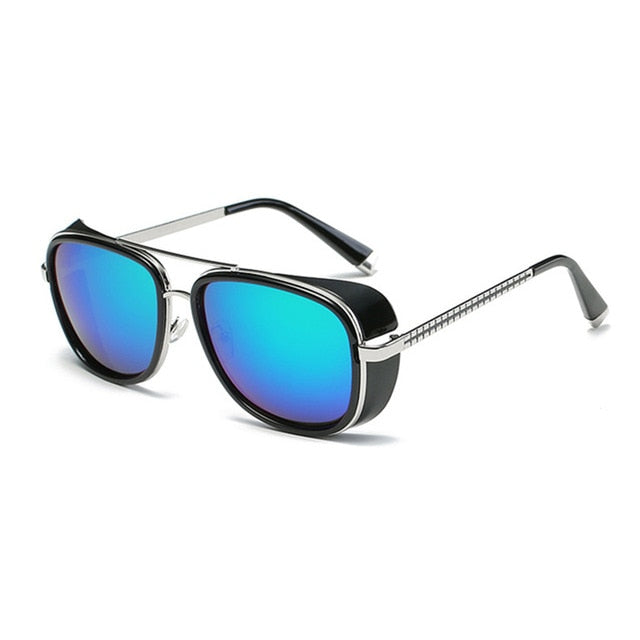 2021 Steampunk ton stark Iron Man 3 sunglasses men brand women mirror designer sun glasses Vintage lens red UV400 sunglasses