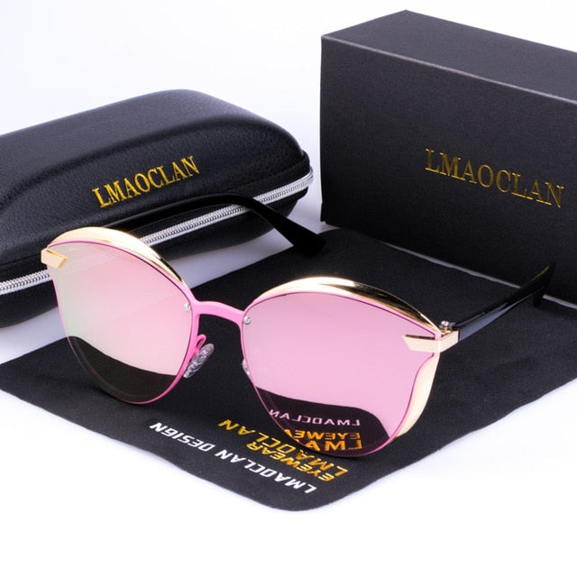 LMAOCLAN Women Polarized Sunglasses Luxury Fashion Cat Eye Ladies Vintage Brand Designer Female Sun Glasses Oculos Gafas
