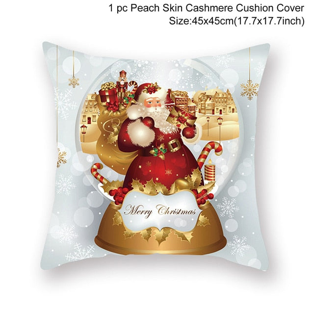 Santa pillowcase Happy New Year 2022 Xmas Gifts 2021 Christmas Decor For Home Merry Christmas Ornament Navidad Natal Xmas Gifts