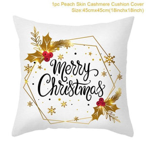 45cm Christmas Cushion Cover Navidad Merry Christmas Decorations For Home 2021 Xmas Noel Cristmas Ornaments New Year Gifts 2022