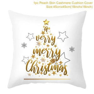 45cm Christmas Cushion Cover Navidad Merry Christmas Decorations For Home 2021 Xmas Noel Cristmas Ornaments New Year Gifts 2022