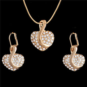 Austrian Crystal Jewelry Set for Women Gold Chain