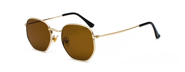 Kachawoo vintage gold sunglasses men square metal frame silver brown black small sun glasses female unisex summer style