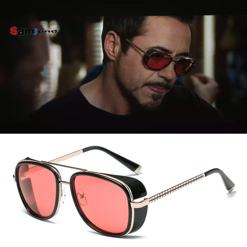 Samjune Iron Man 3 Matsuda TONY stark Sunglasses Men Rossi Coating retro Vintage Designer Sun glasses Oculos Masculino Gafas de