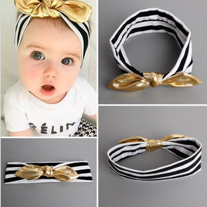 baby girl headband Infant hair turban cloth Tie bow newborn Headwear tiara headwrap Gift Toddler bandage Ribbon rabbit bunny ear