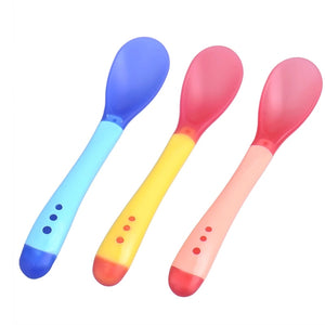 3Pcs/lot Temperature Sensing Spoon for Baby Safety Infant Feeding Spoons Kids Children Boy Girl Toddler Flatware Drop Shipping