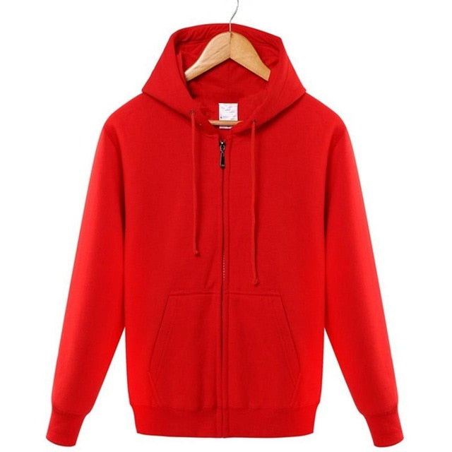 Winter 2019 cotton  zipper hoodie street hip-hop red black powder zipper hoodie hoodies   S-4XL