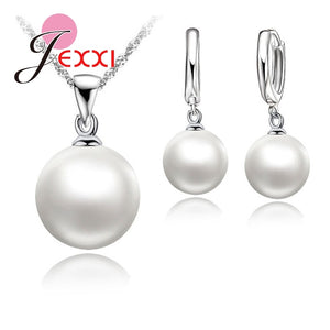 JEXXI Classic Nice Pearl Jewelry Sets 925 Sterling Silver