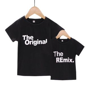 2019 New Family Look Fashion Family Matching Outfits Letter Printed The Original Remix Family T-shirts Father and Son Clothes