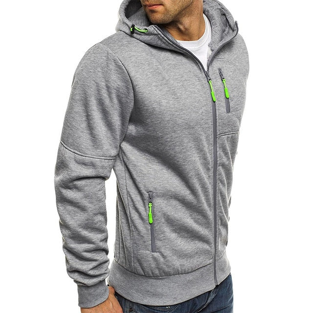 2019 New Men's Hoodies  Casual Sports Design Spring and Autumn Winter Long-sleeved Cardigan Hooded Men's Hoodie