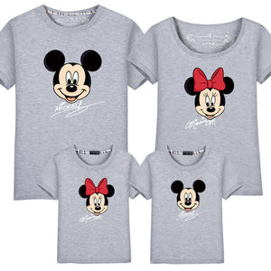 family clothes fashion mother father daughter son family matching T shirt minnie mickey shirts for family summer outfits