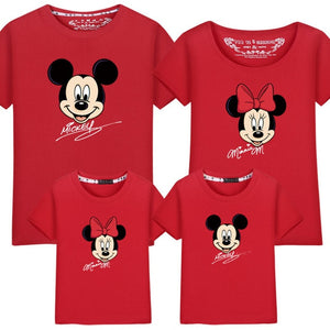 family clothes fashion mother father daughter son family matching T shirt minnie mickey shirts for family summer outfits