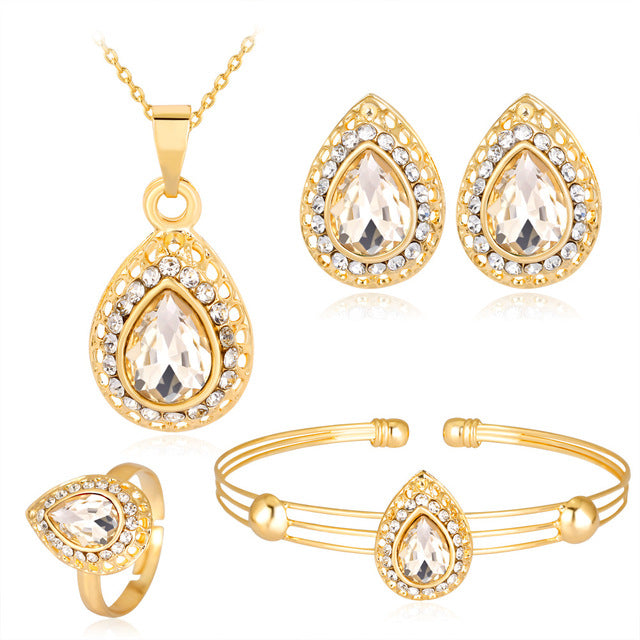 Sweet Love Heart Hollow Rhinestones Fashion Jewelry Sets