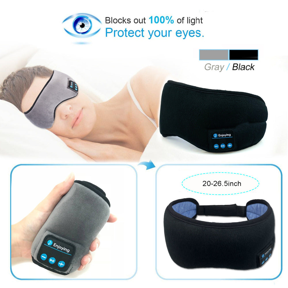 JINSERTA Wireless Stereo Bluetooth Earphone Sleep Mask 5.0 Bluetooth Sleep Soft Earphones Support Handsfree Sleeping Eye Mask