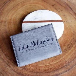 Cursive Name and Title Business Card Holder